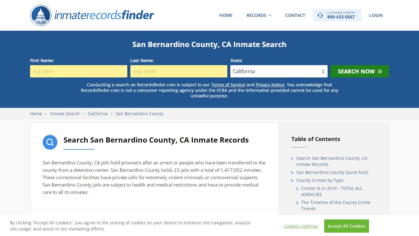 San Bernardino County, CA Inmate Search - RecordsFinder